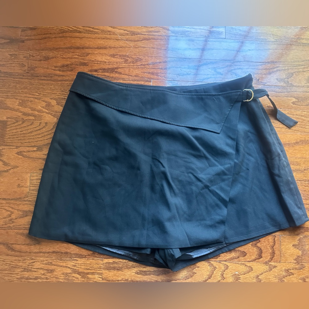 City Chic Black Wrap Skort
